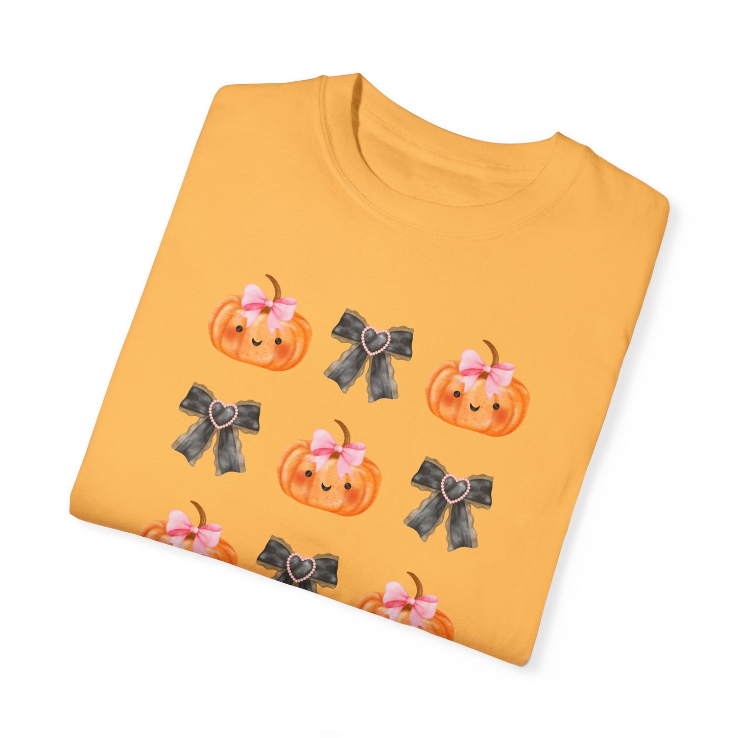 Sweet Pumpkins and Bows Unisex Garment-Dyed T-shirt