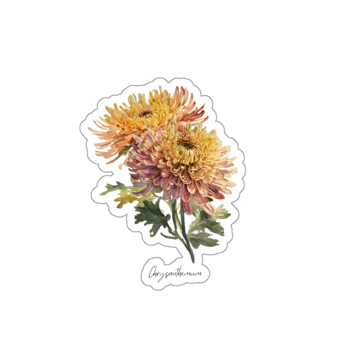 November Chrysanthemum Birth flower Flower Kiss-Cut Stickers