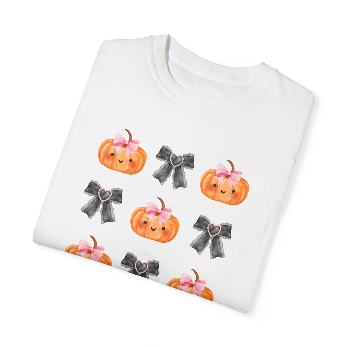 Sweet Pumpkins and Bows Unisex Garment-Dyed T-shirt