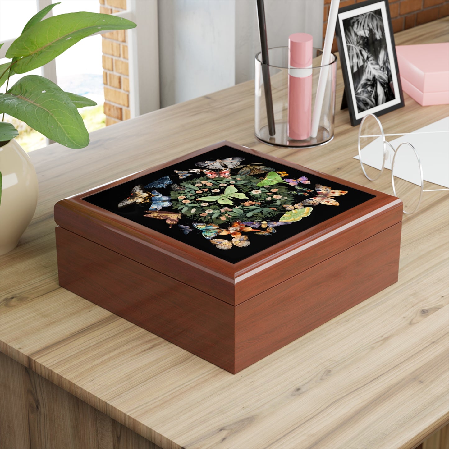 Luna Moth Jewelry Box: Witchcore Decorative Keepsake Storage