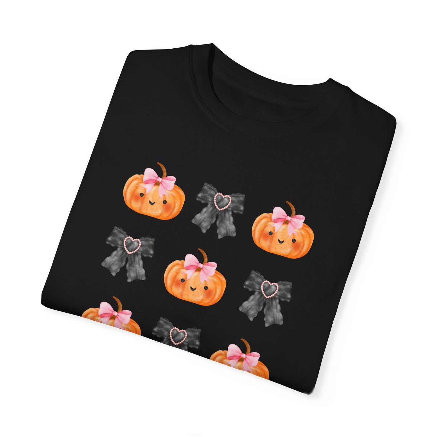 Sweet Pumpkins and Bows Unisex Garment-Dyed T-shirt