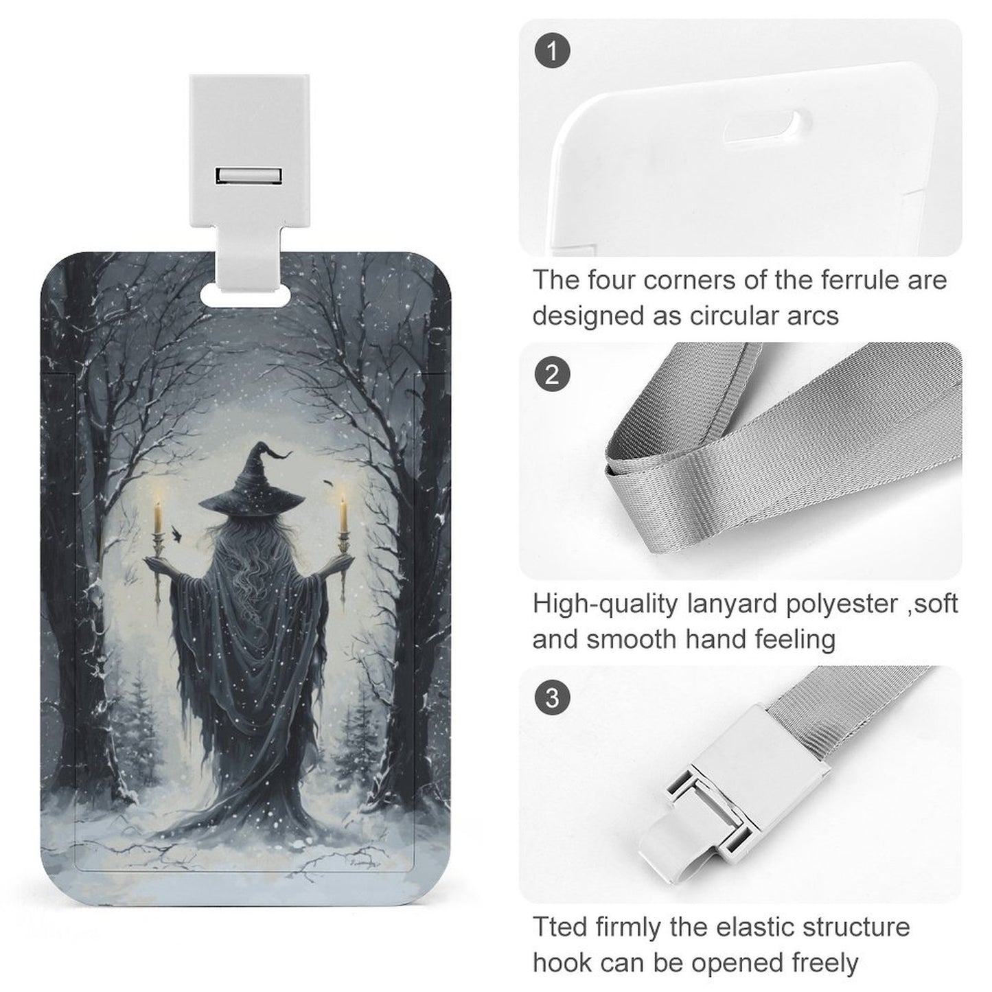 Winter Witch Vertical ID Badge Holder