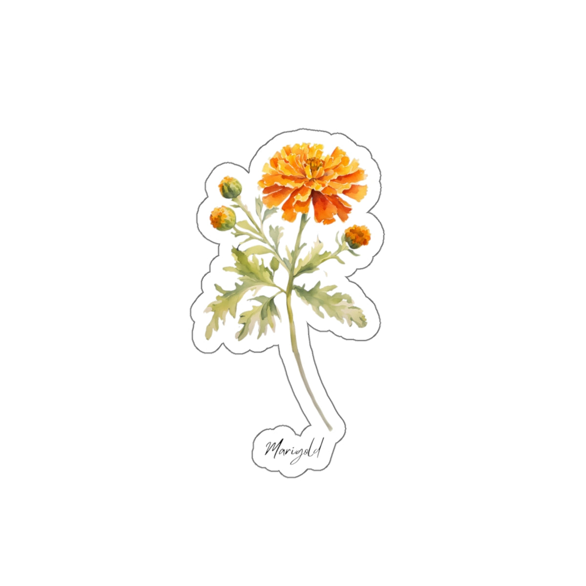 October Marigold Birth flower  Kiss-Cut Stickers