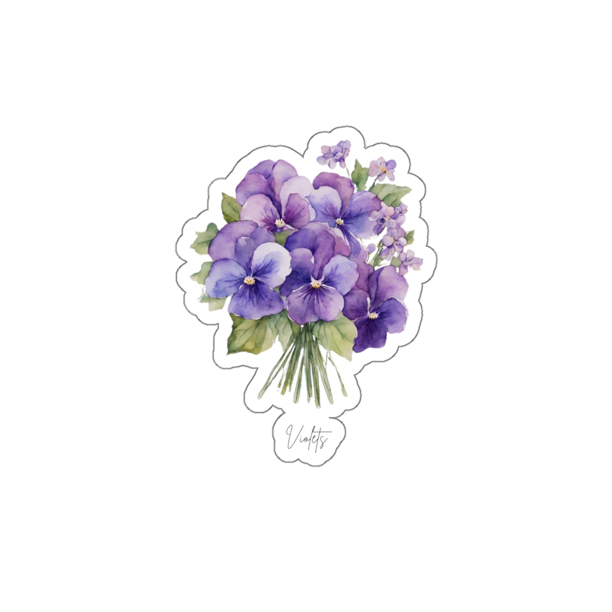 February Violets Birth flower  Kiss-Cut Stickers