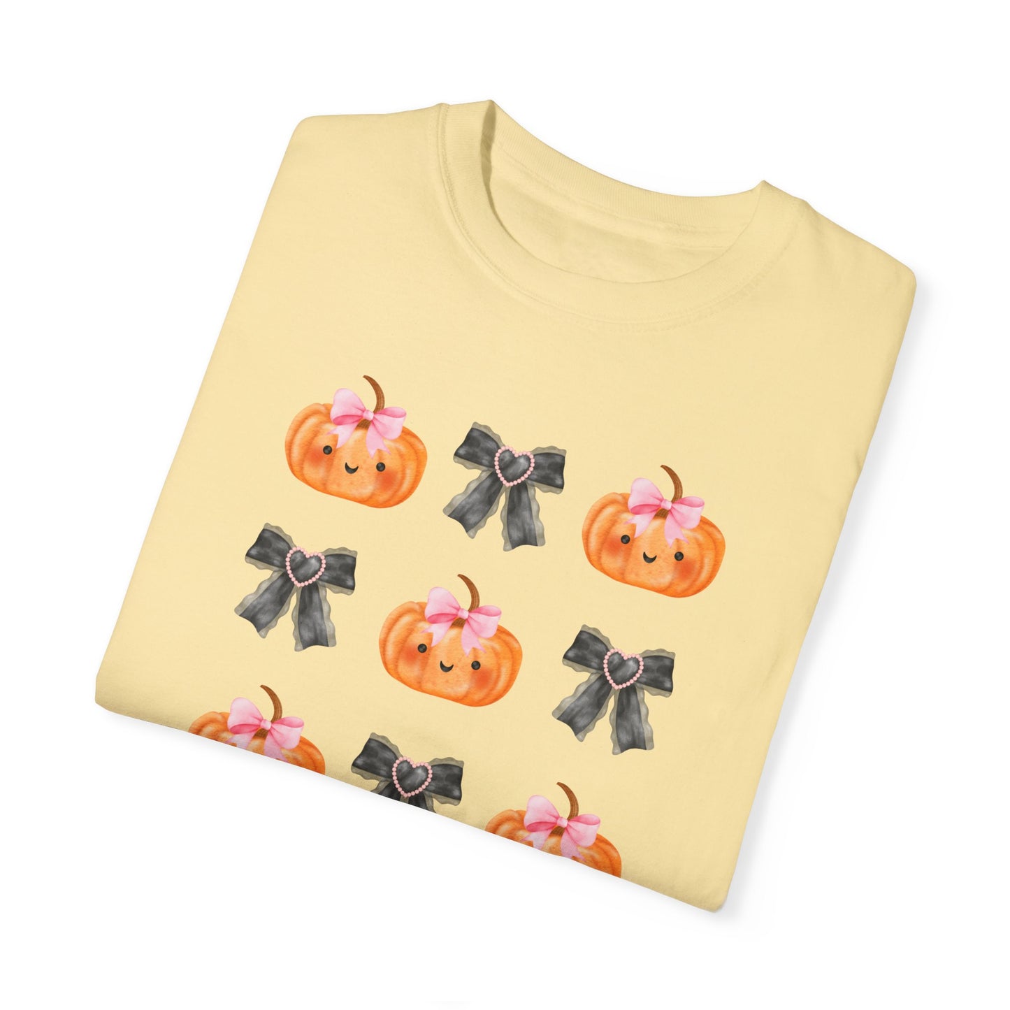 Sweet Pumpkins and Bows Unisex Garment-Dyed T-shirt