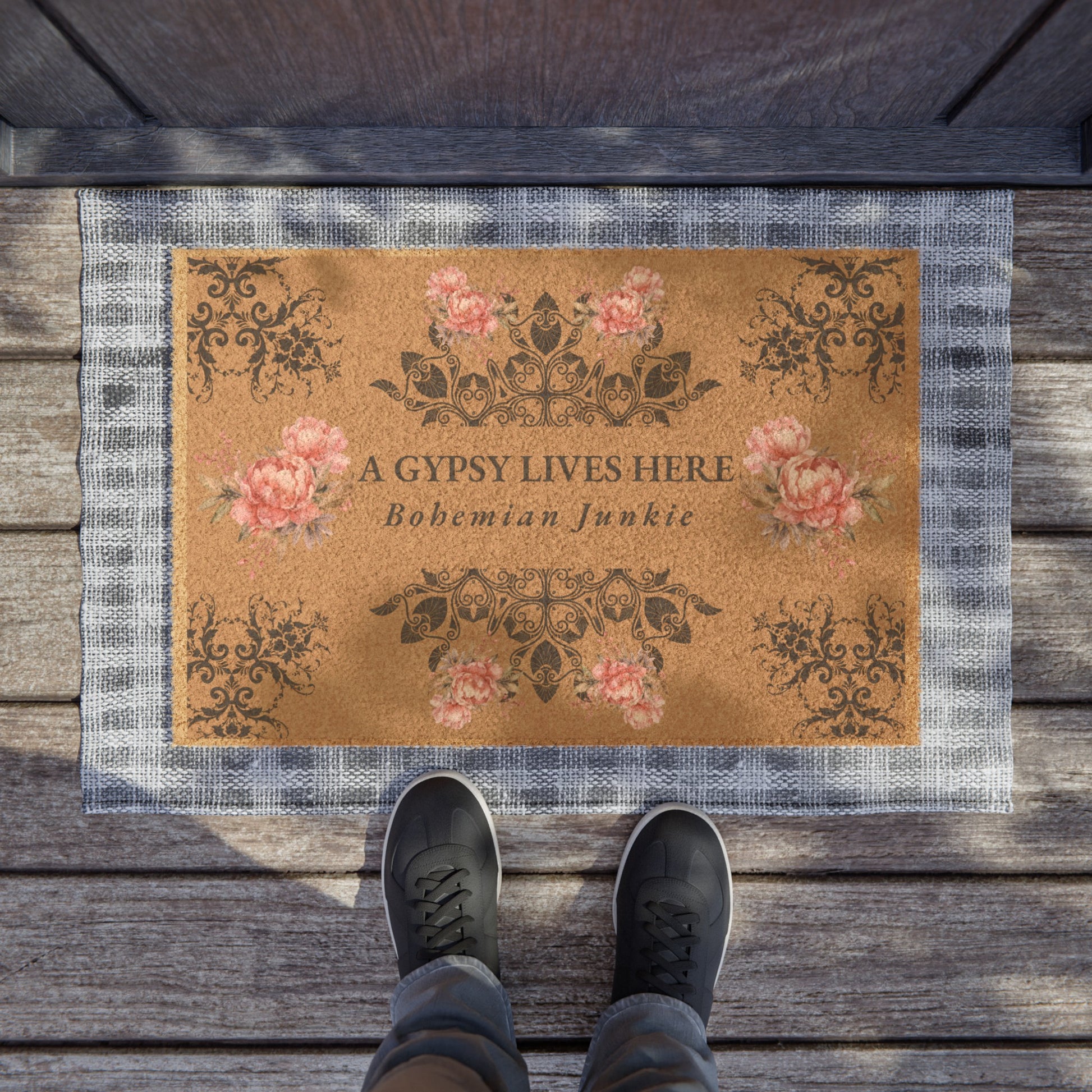 Gypsy Doormat, A Gypsy Lives Here, Eco Friendly Doormat - The Witchy Gypsy