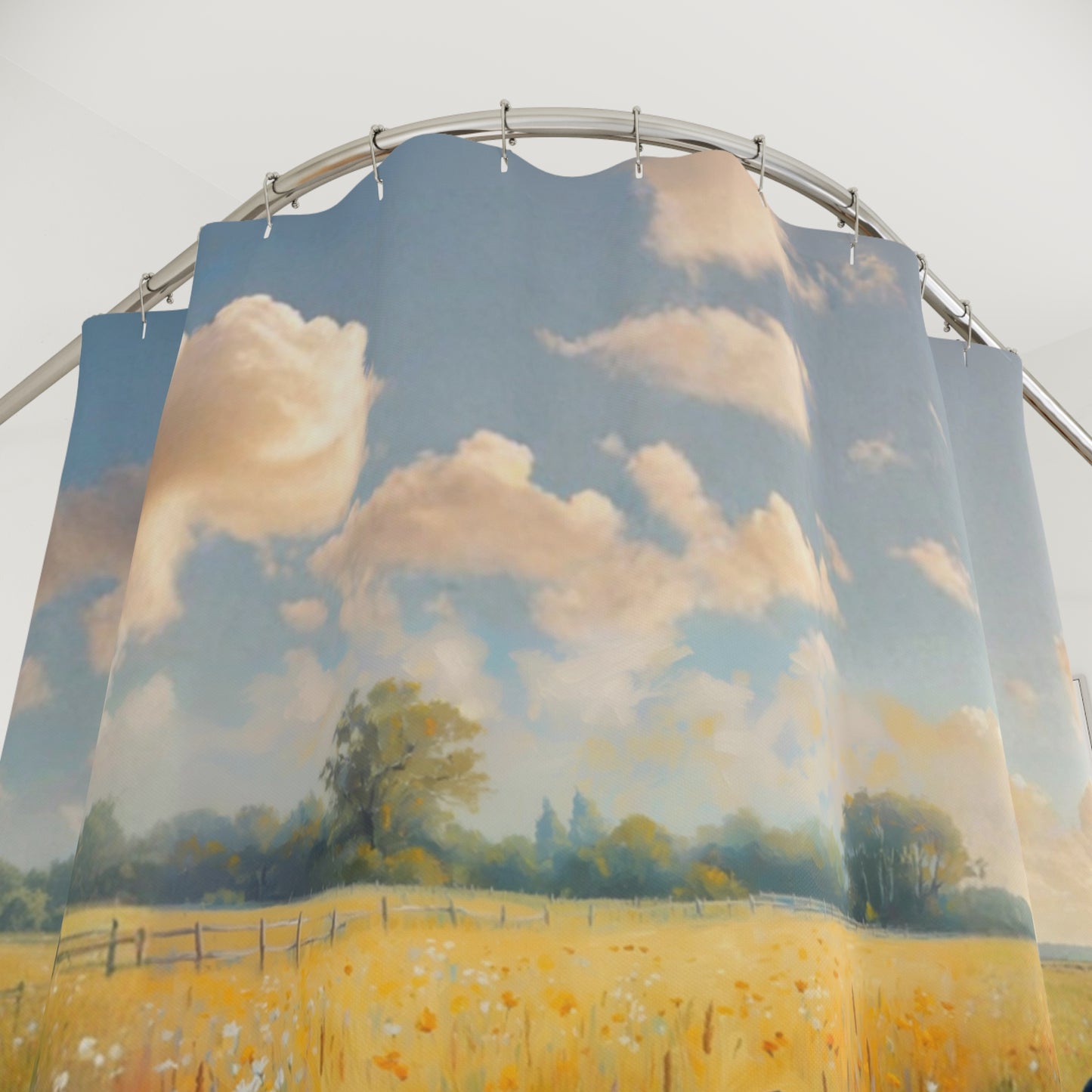 Field of Crows Shower Curtain - Farmhouse Bathroom Decor