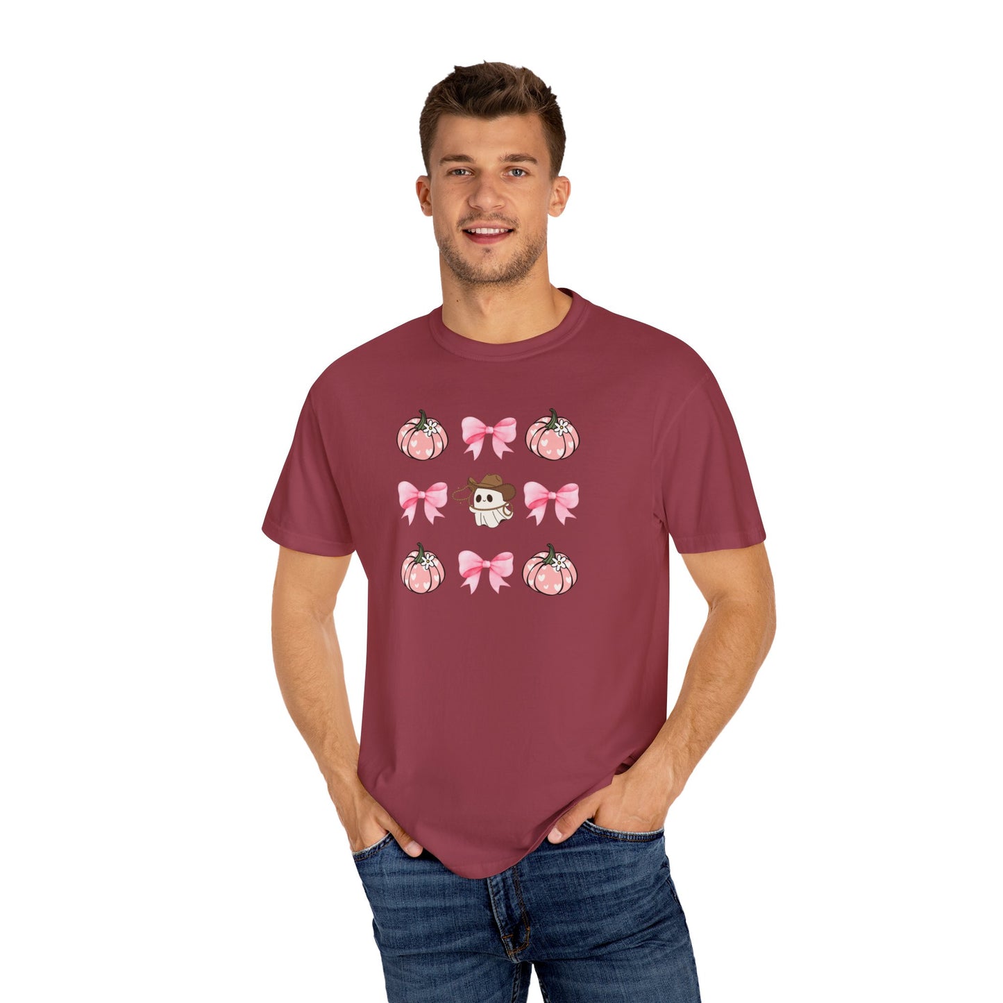 Cute Cowboy Ghost Unisex Garment-Dyed T-shirt