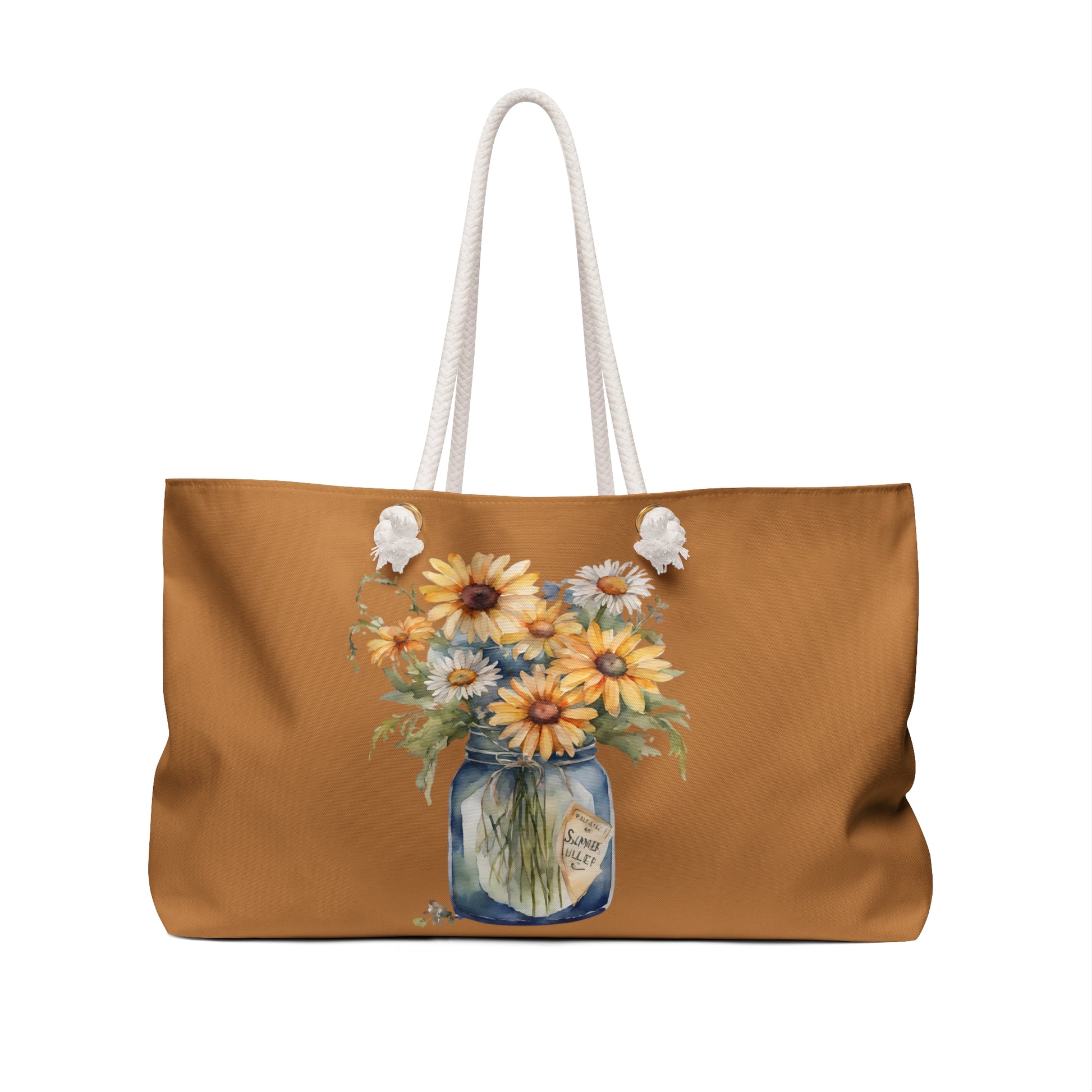 Daisey Boho Weekender Bag, April Birth Flower, Daisey Flower - The Witchy Gypsy