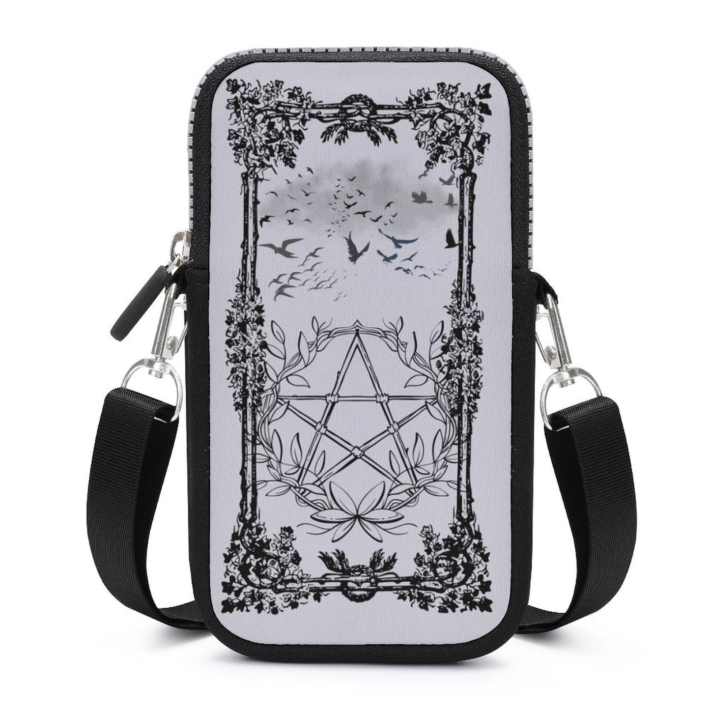 Wiccan Murder of Crows Cell Phone Crossbody Pouch