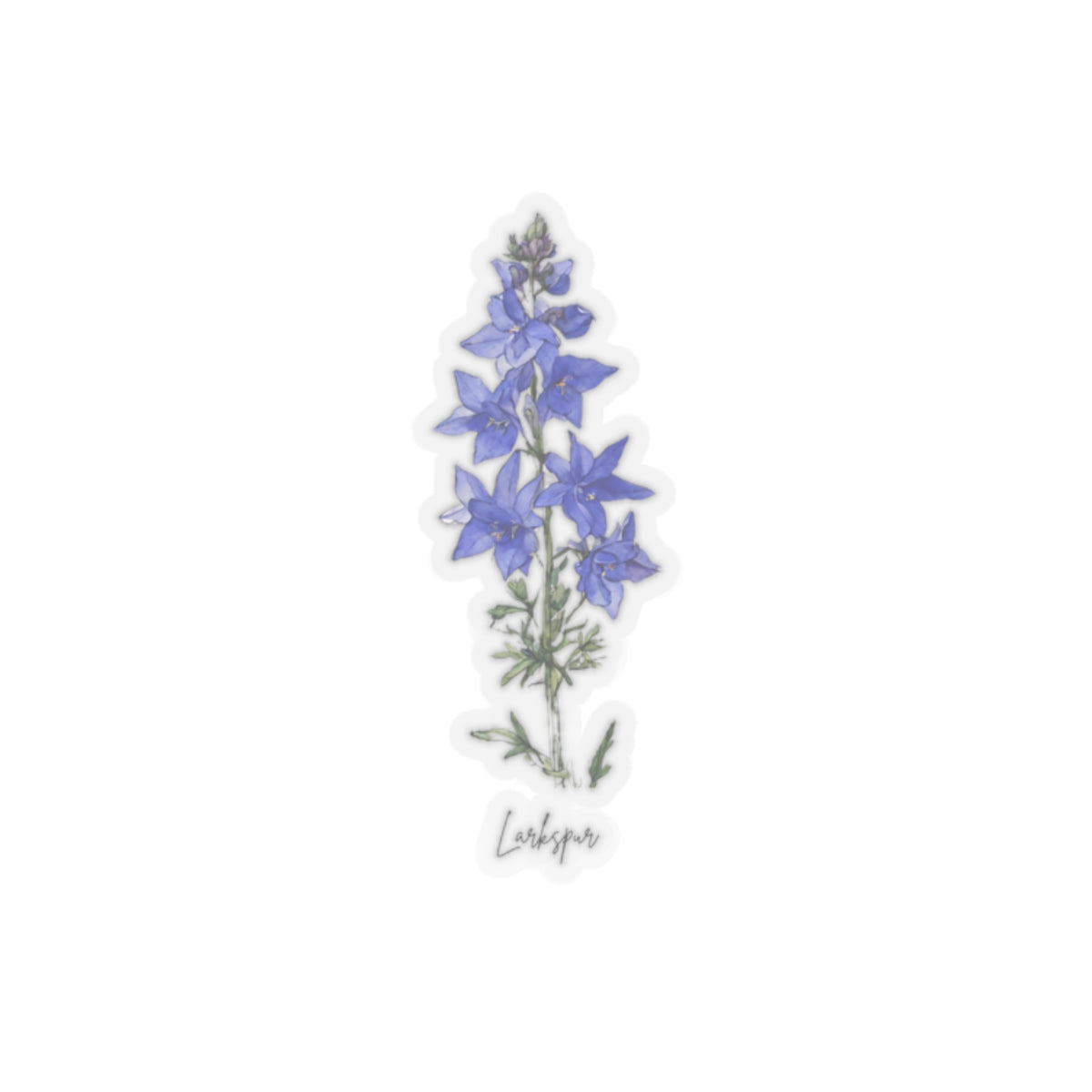 July Larkspur Birth flower Kiss-Cut Stickers