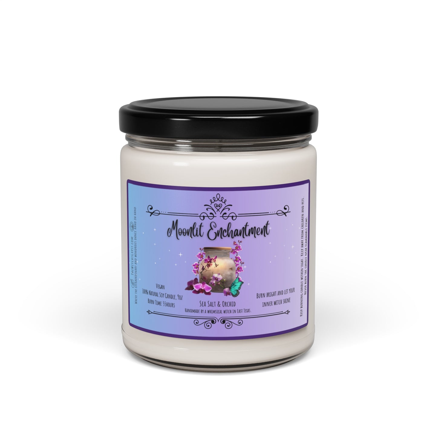 Moonlit Enchantment Candle, Vegan Scented Soy Candle, 9oz 55 hour - The Witchy Gypsy