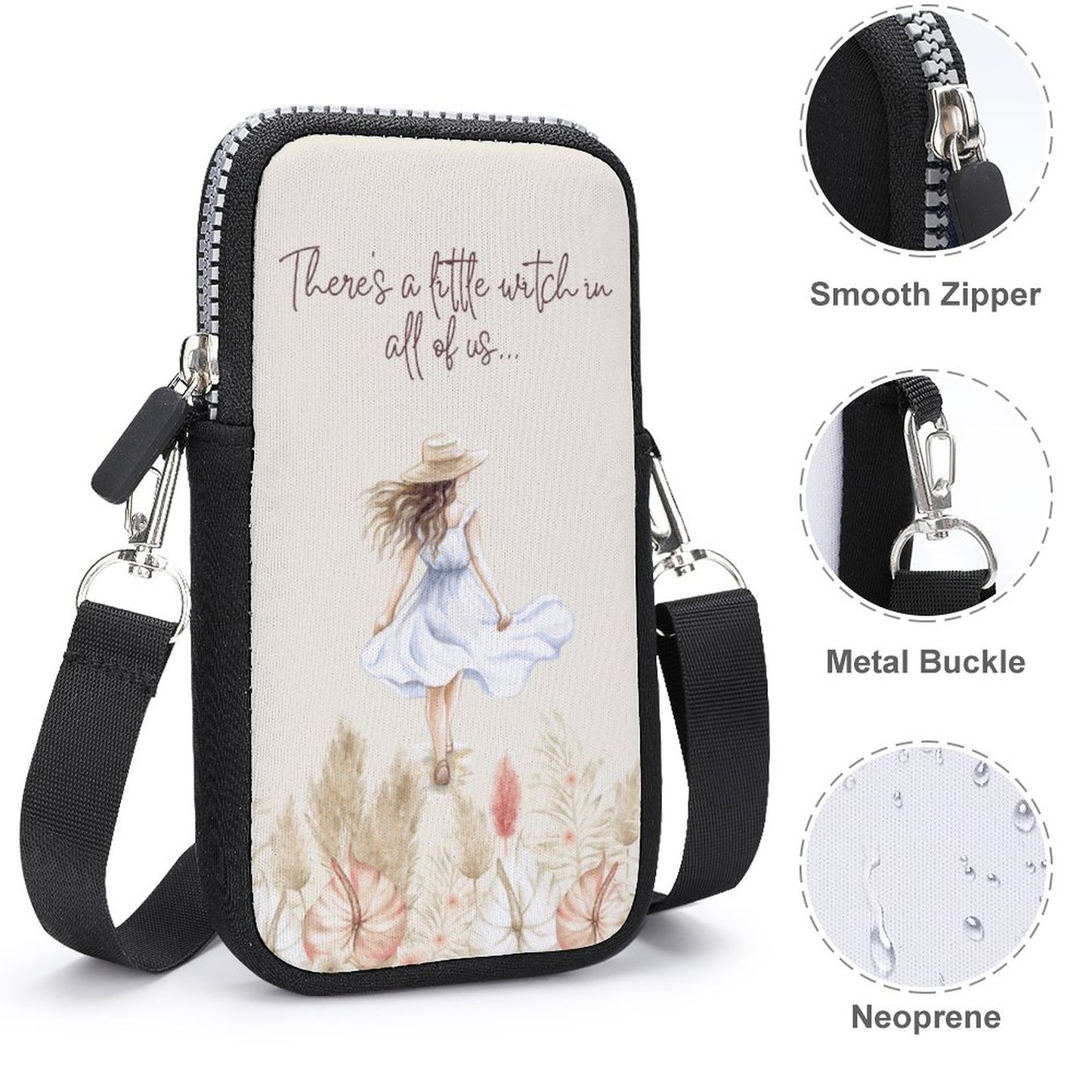 Boho Girl Cell Phone Crossbody Pouch