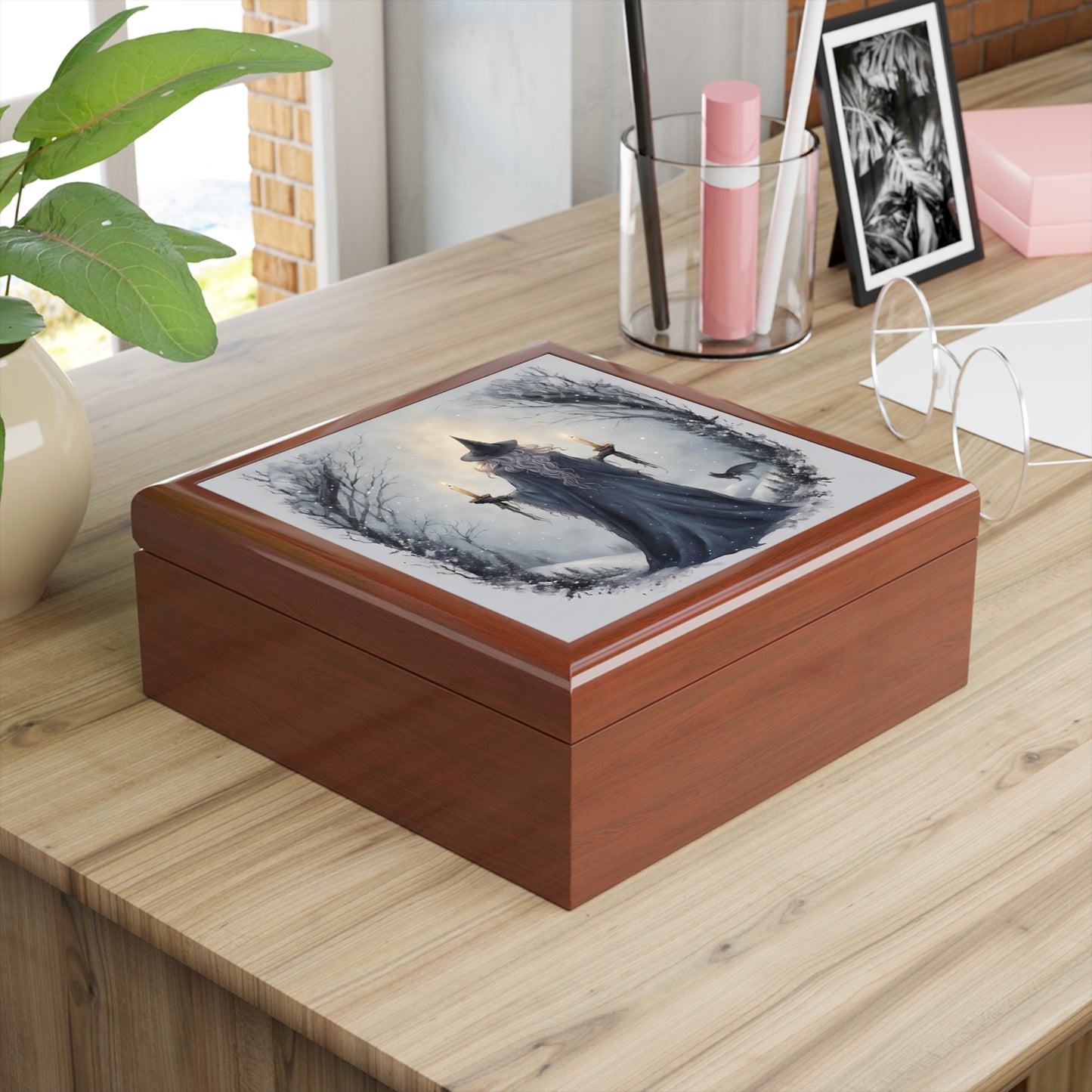 Winter Witch Keepsake Box: Whimsical Woodland Stash Box