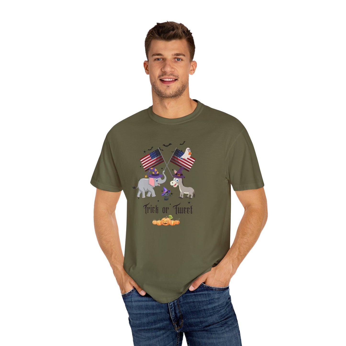 Trick or Tweet Unisex Garment-Dyed T-shirt