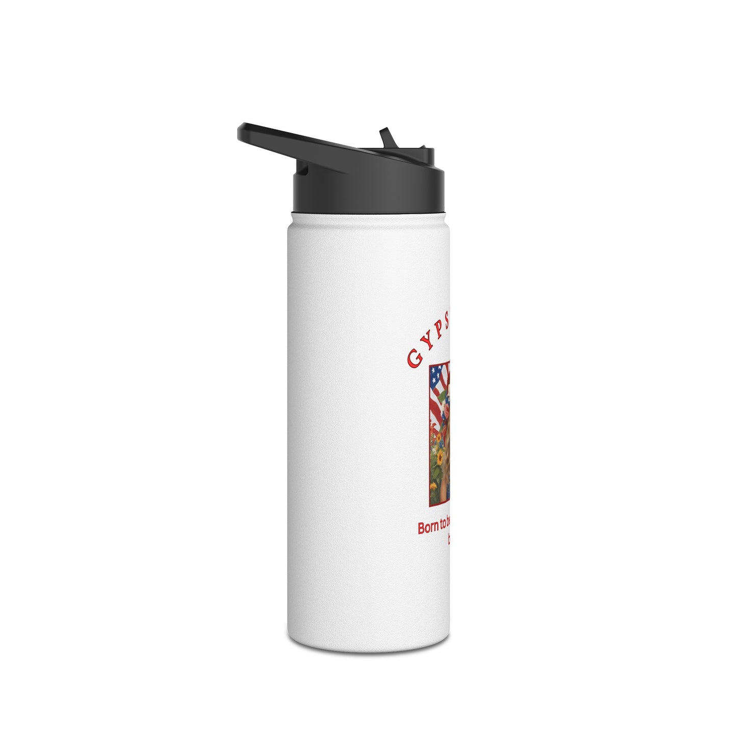 Copy of Gypsy Soul, Born to be Wild, Raised to be Free Stainless Steel Water Bottle, Standard Lid