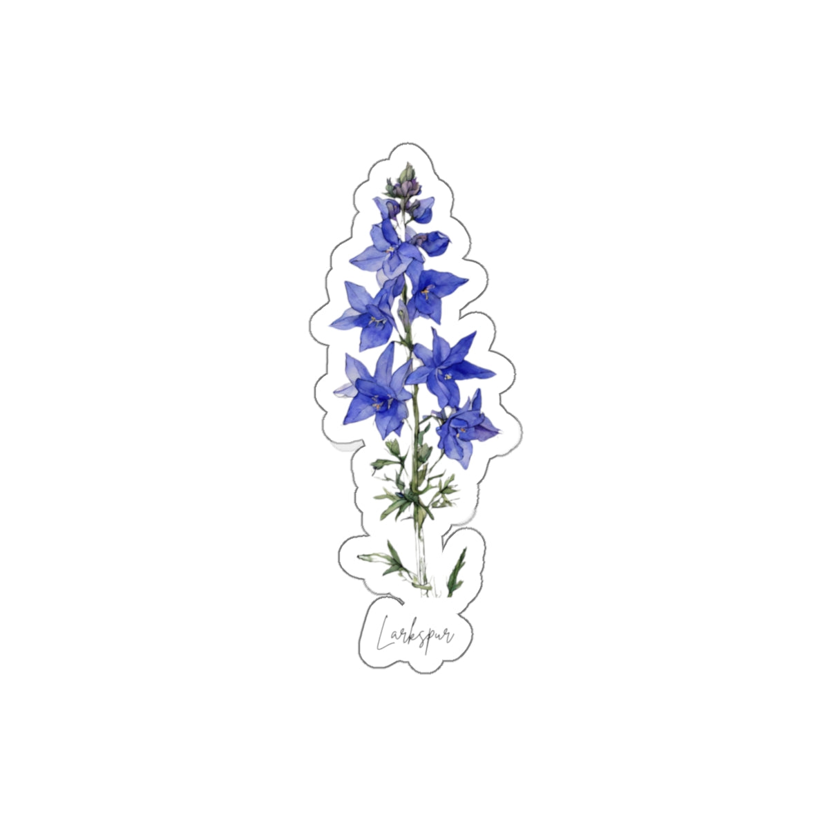 July Larkspur Birth flower Kiss-Cut Stickers