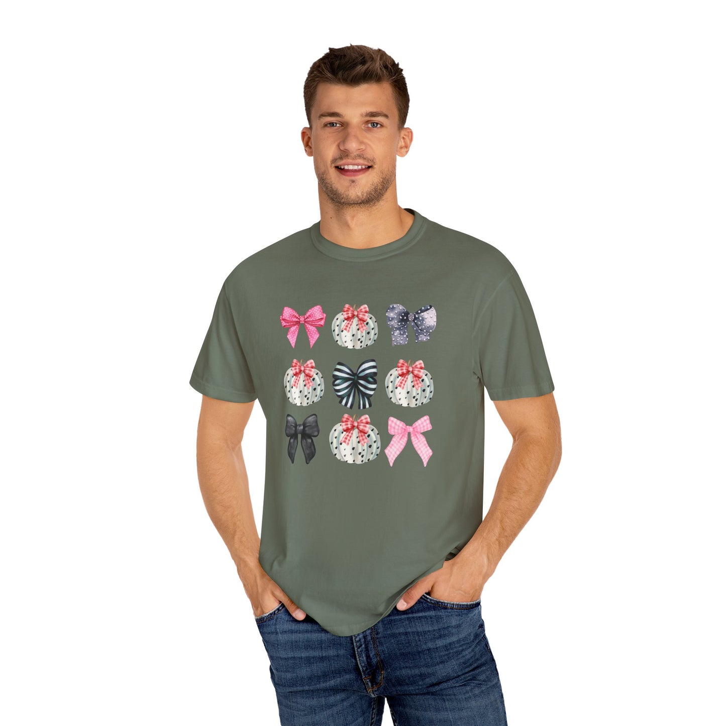 Polkadot pumpkin Halloween Unisex Garment-Dyed T-shirt