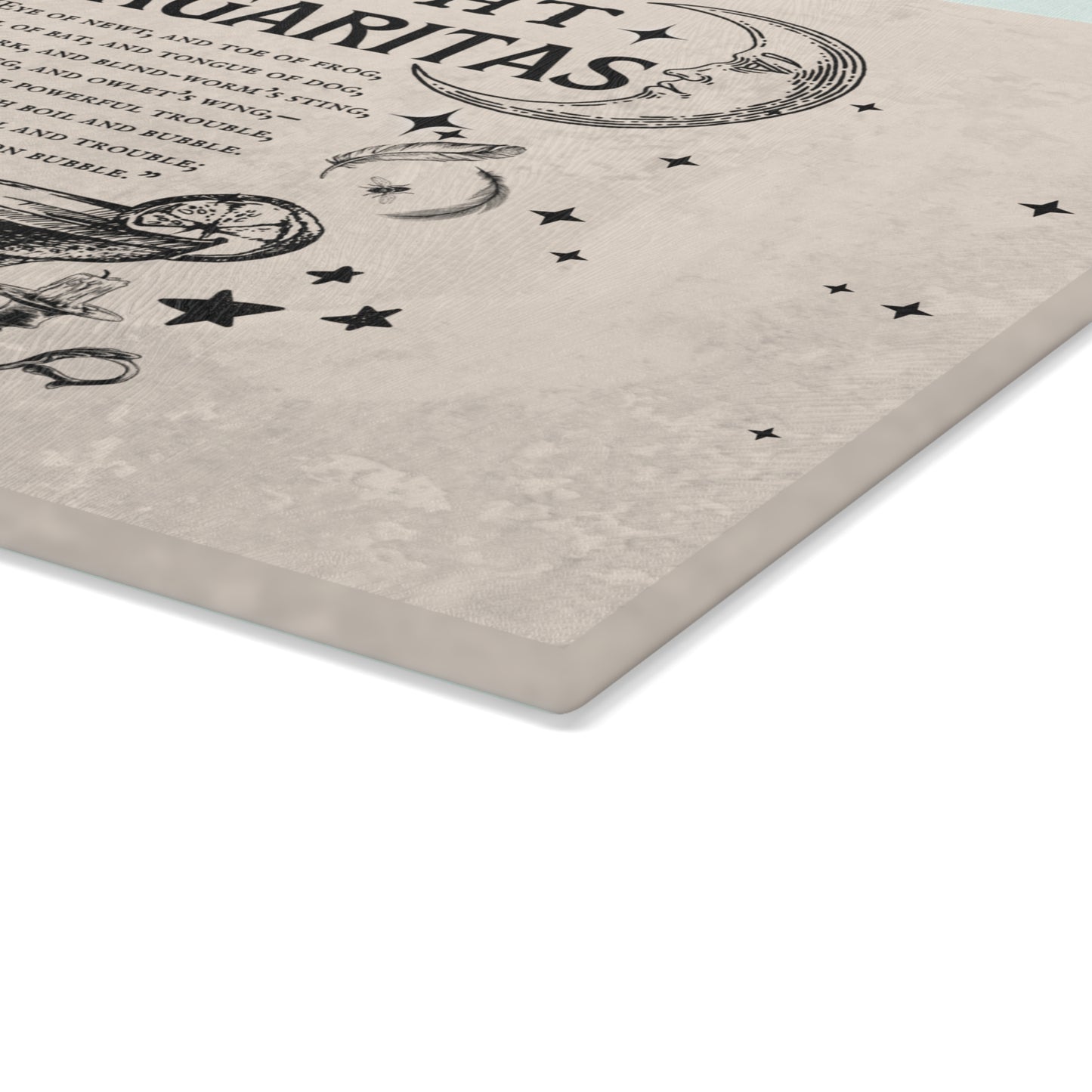 Midnight Margaritas Glass Cutting Board | Cocktail Moon Martini Design