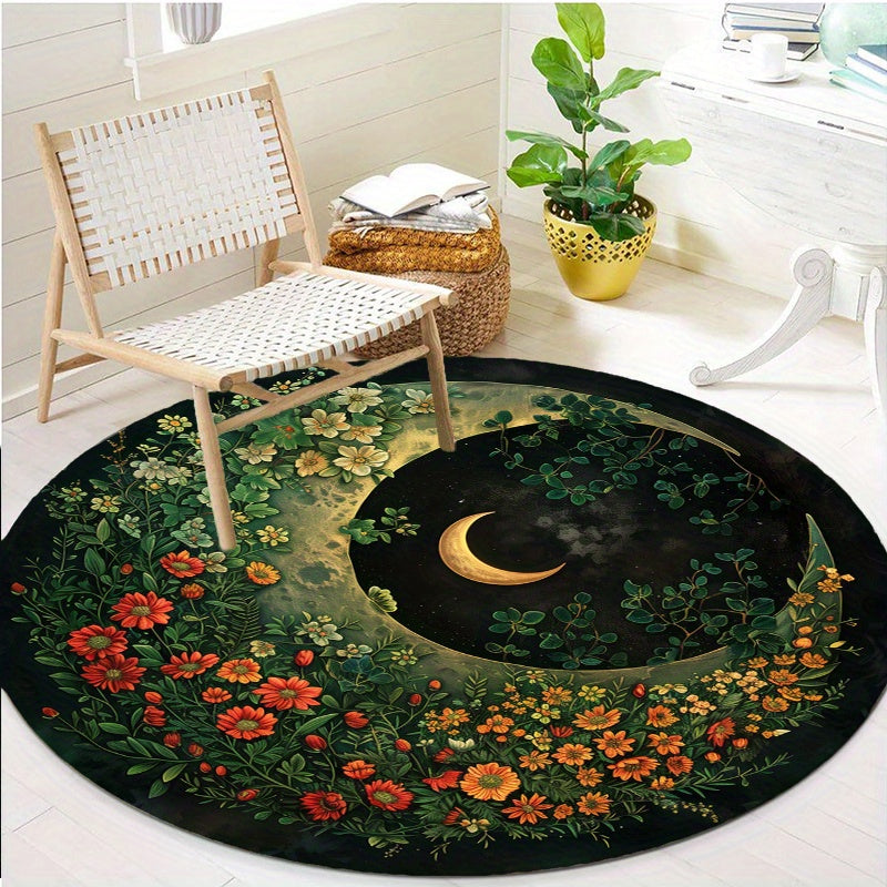 The Witchy Gypsy Floral Moon Rug