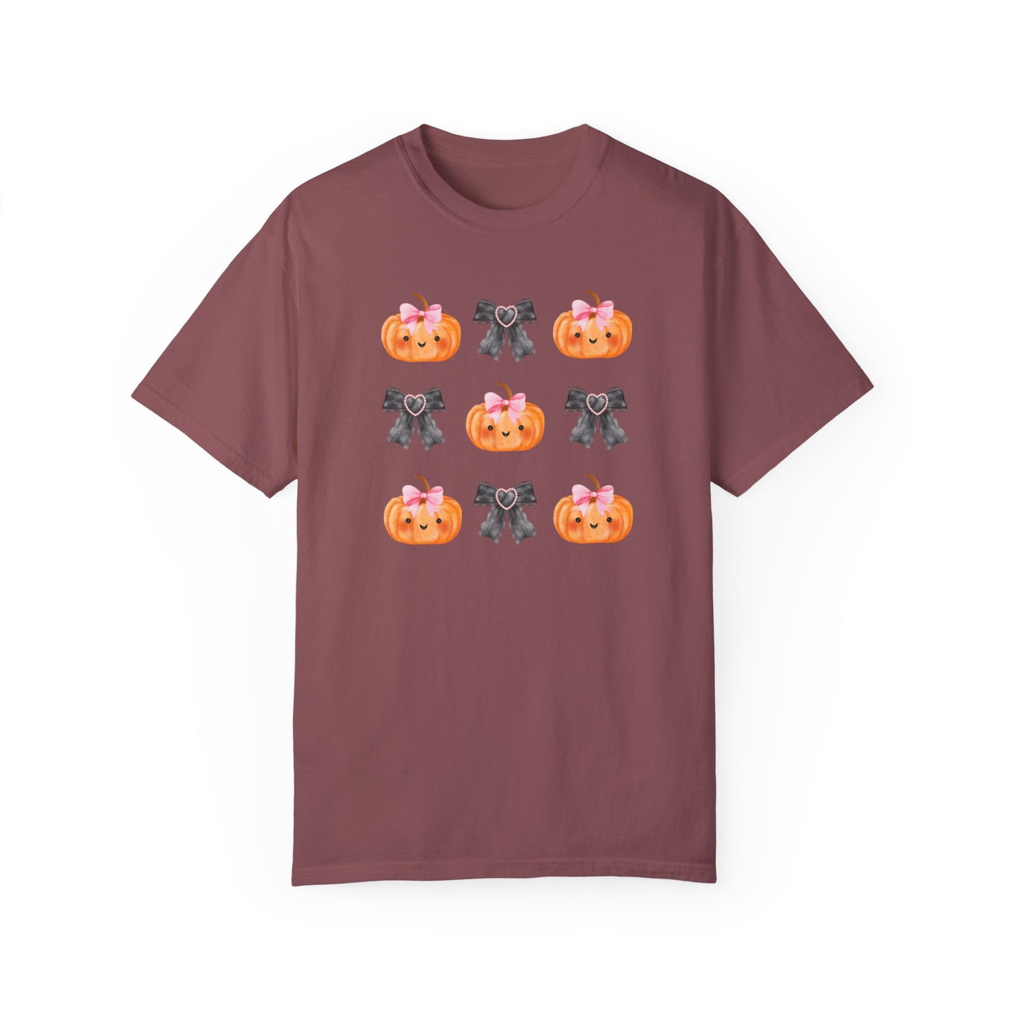 Sweet Pumpkins and Bows Unisex Garment-Dyed T-shirt