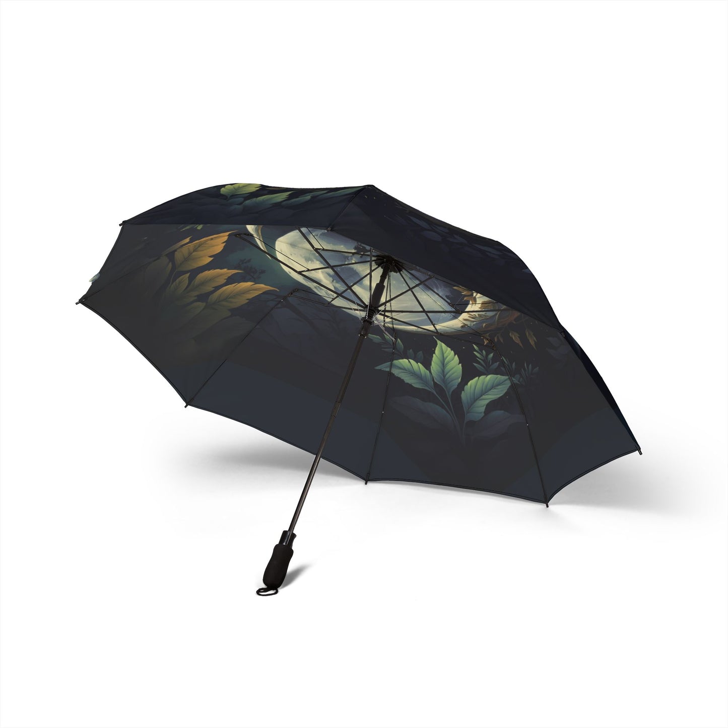 Woman on Moon Umbrella, Gothic Night Umbrella, Magic Moonlight Parasol