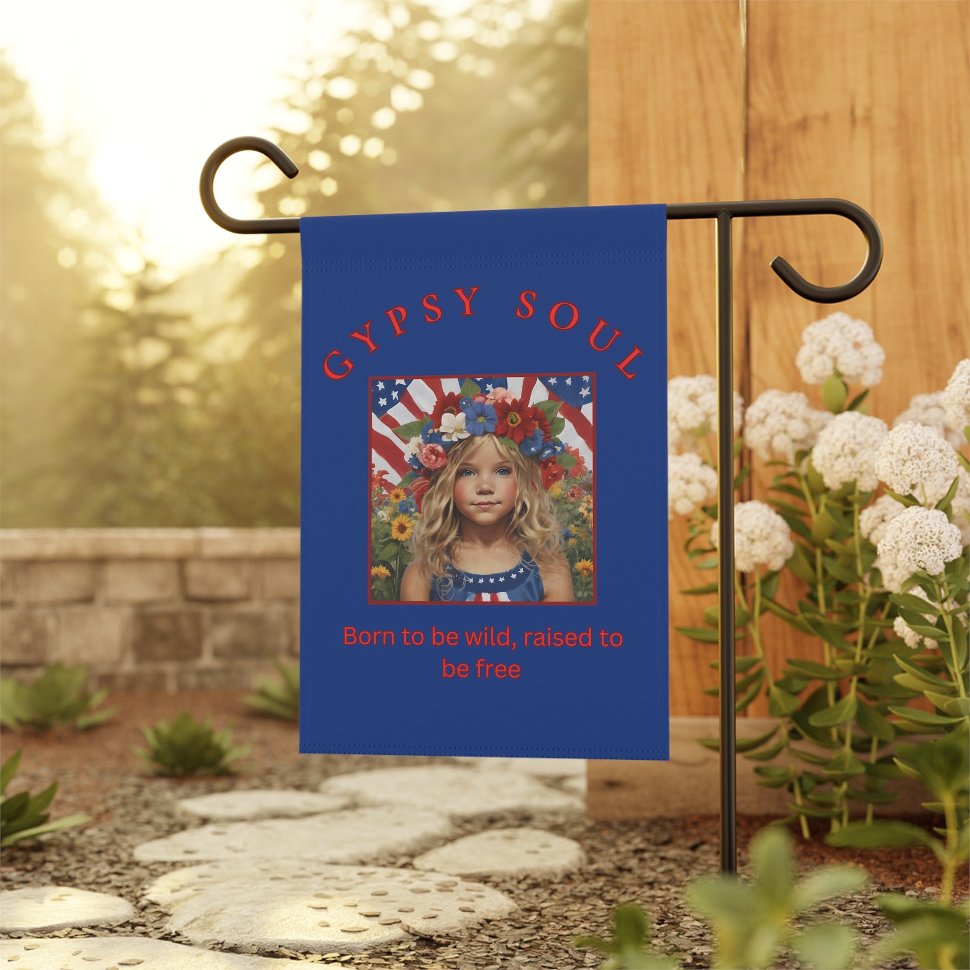 Born to be Wild Garden Banner, gypsy soul, hippy style, Independence day - The Witchy Gypsy