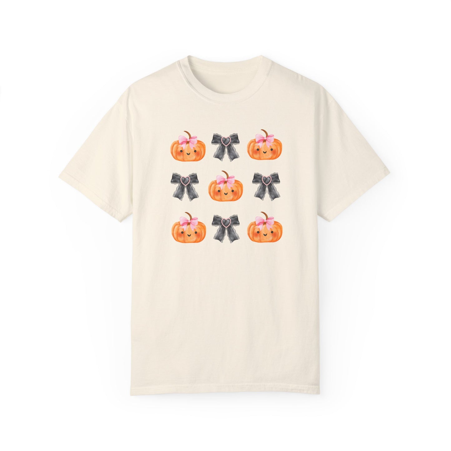 Sweet Pumpkins and Bows Unisex Garment-Dyed T-shirt