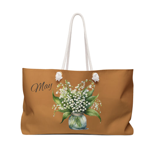 May Boho Weekender Bag, Flower of the Month, Lily of the Valley - The Witchy Gypsy