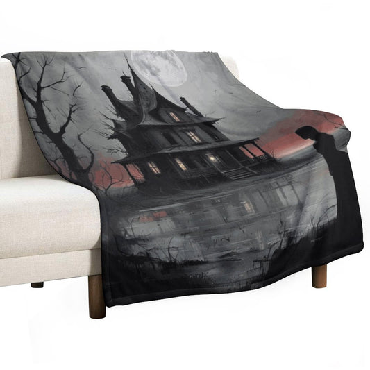 Haunted Night 280gsm Flannel Blanket-60"x80" (Dual-sided Printing)