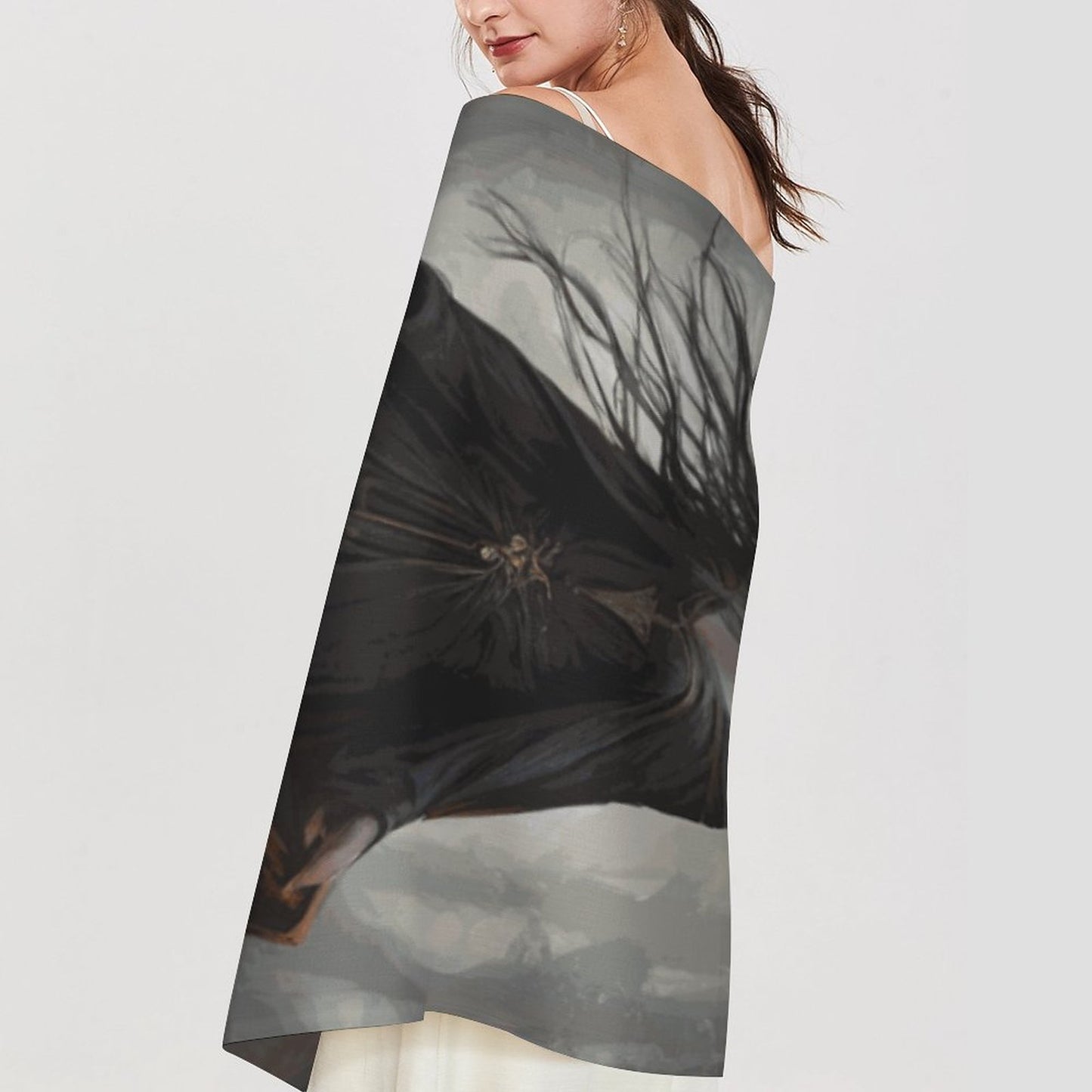 The Witch Cashmere-like Tassel Scarf (All-Over Printing)