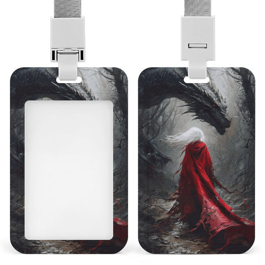 Aelin and Dragon Vertical ID Badge Holder