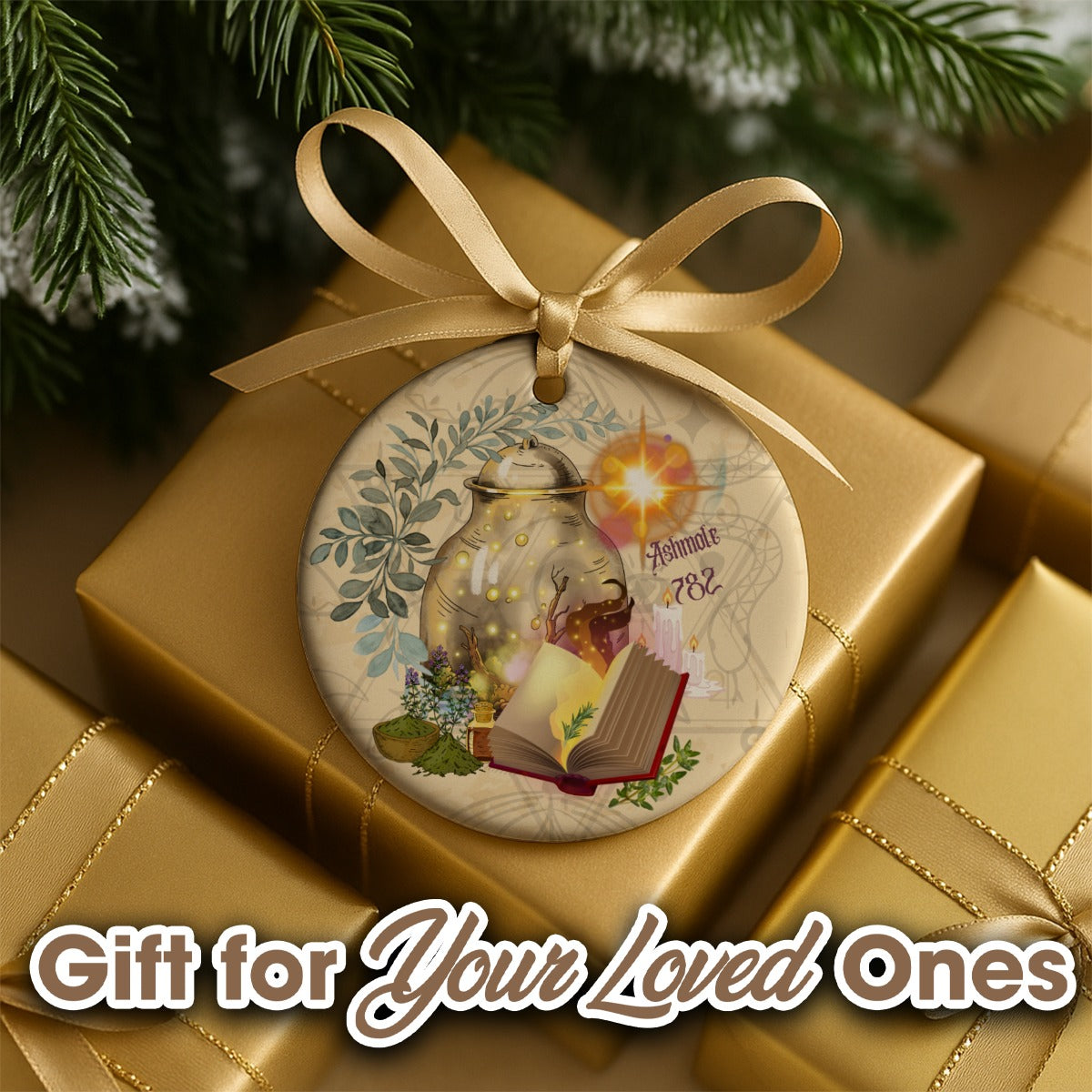 Ashmole 782 Round Christmas Ceramic Decoration Ornaments