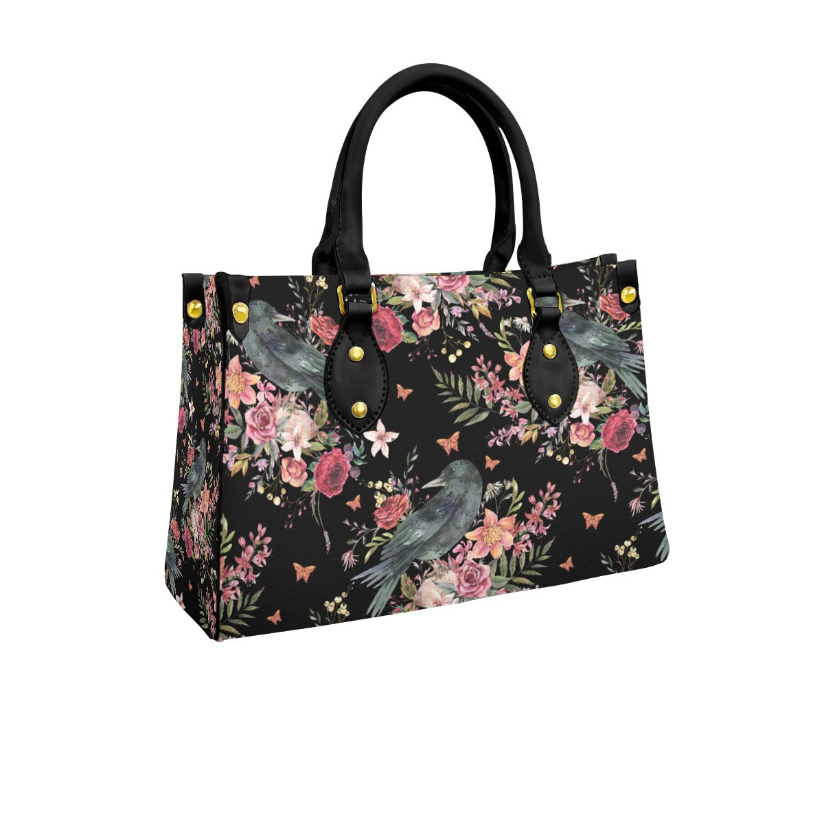 Crows in Garden Tote Bag With Black Handle - Dark Academia Accessory