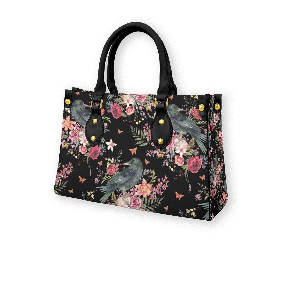 Crows in Garden Tote Bag With Black Handle - Dark Academia Accessory