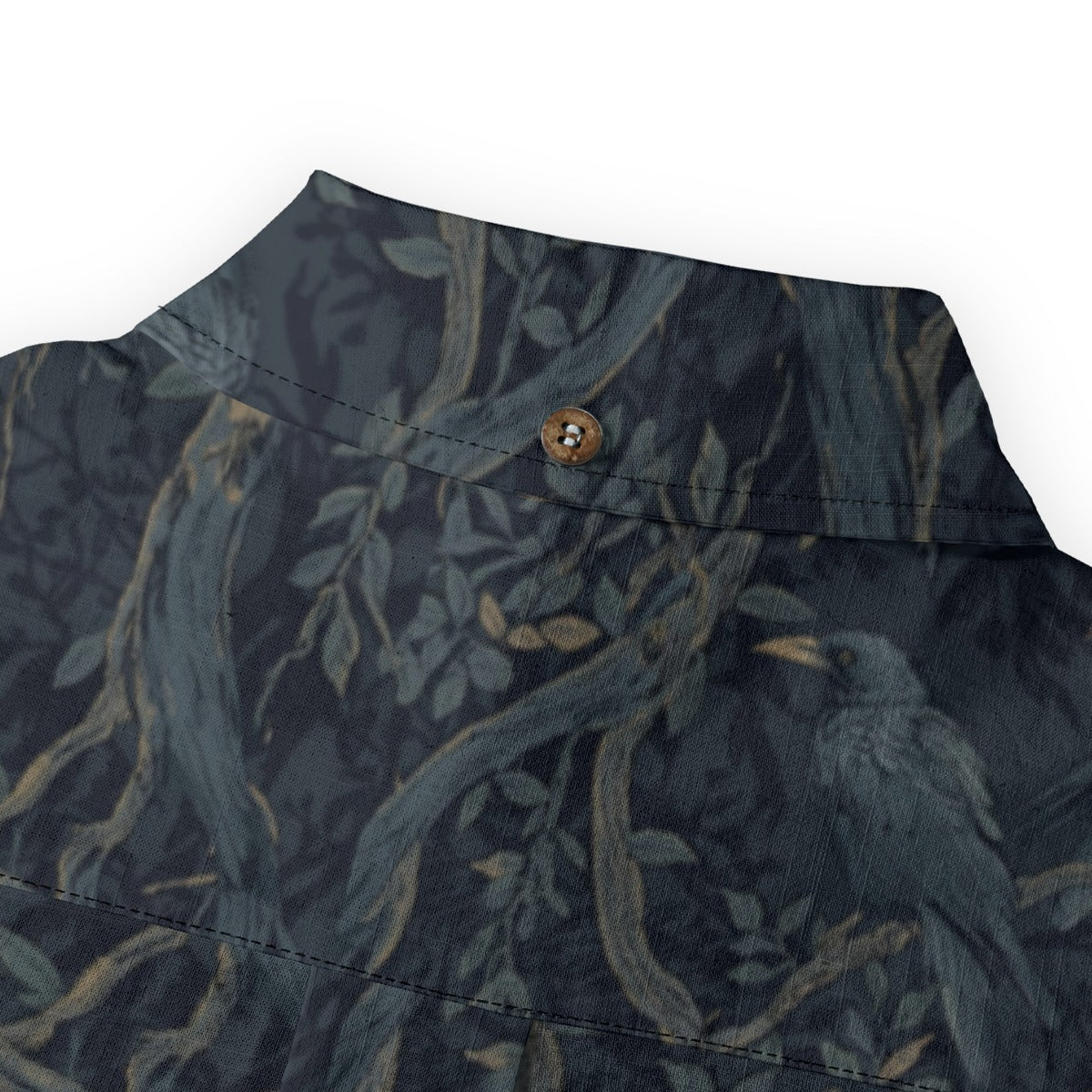 William Morris Inspired Crow Casual Lapel Long Sleeve Shirt/ 100% Cotton