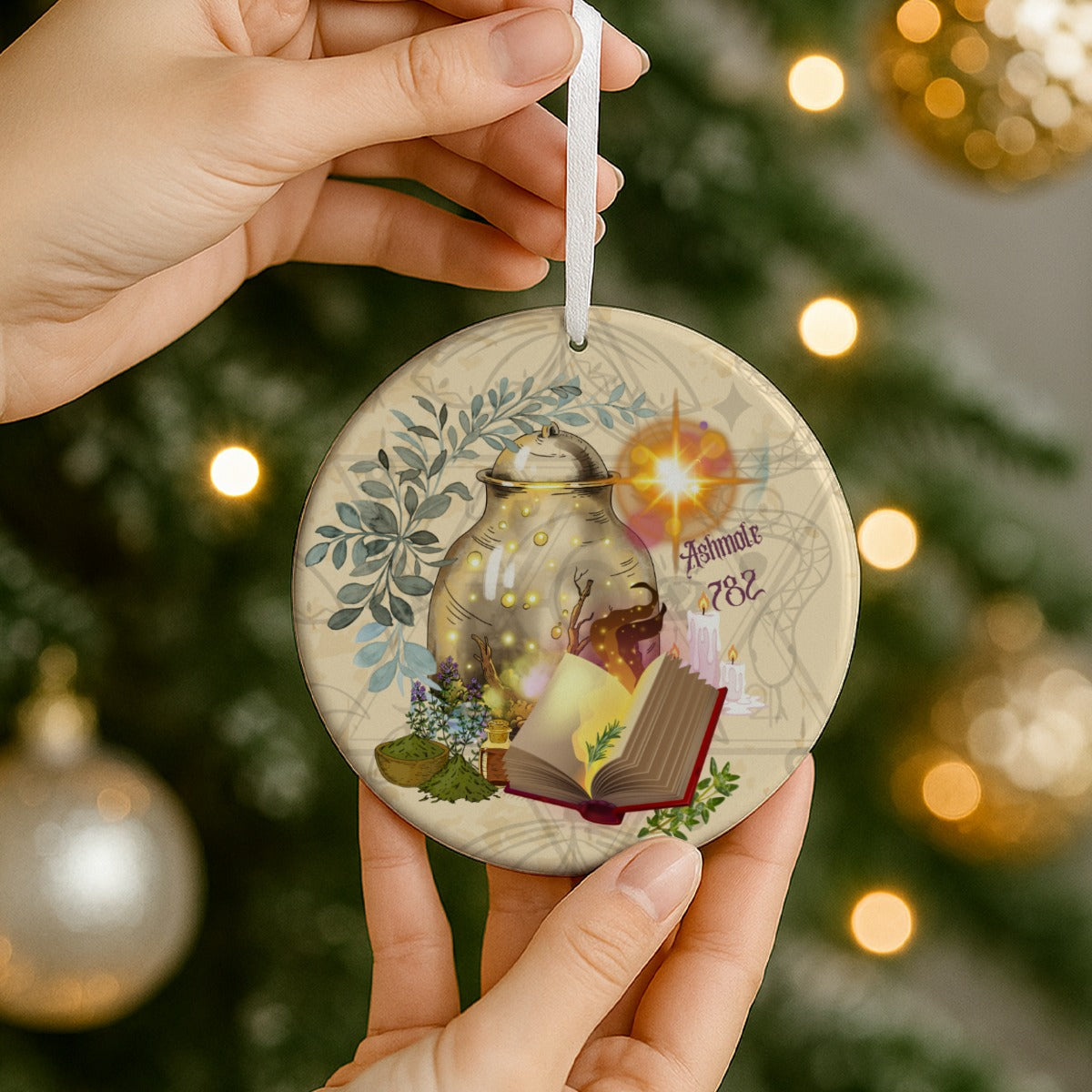 Ashmole 782 Round Christmas Ceramic Decoration Ornaments