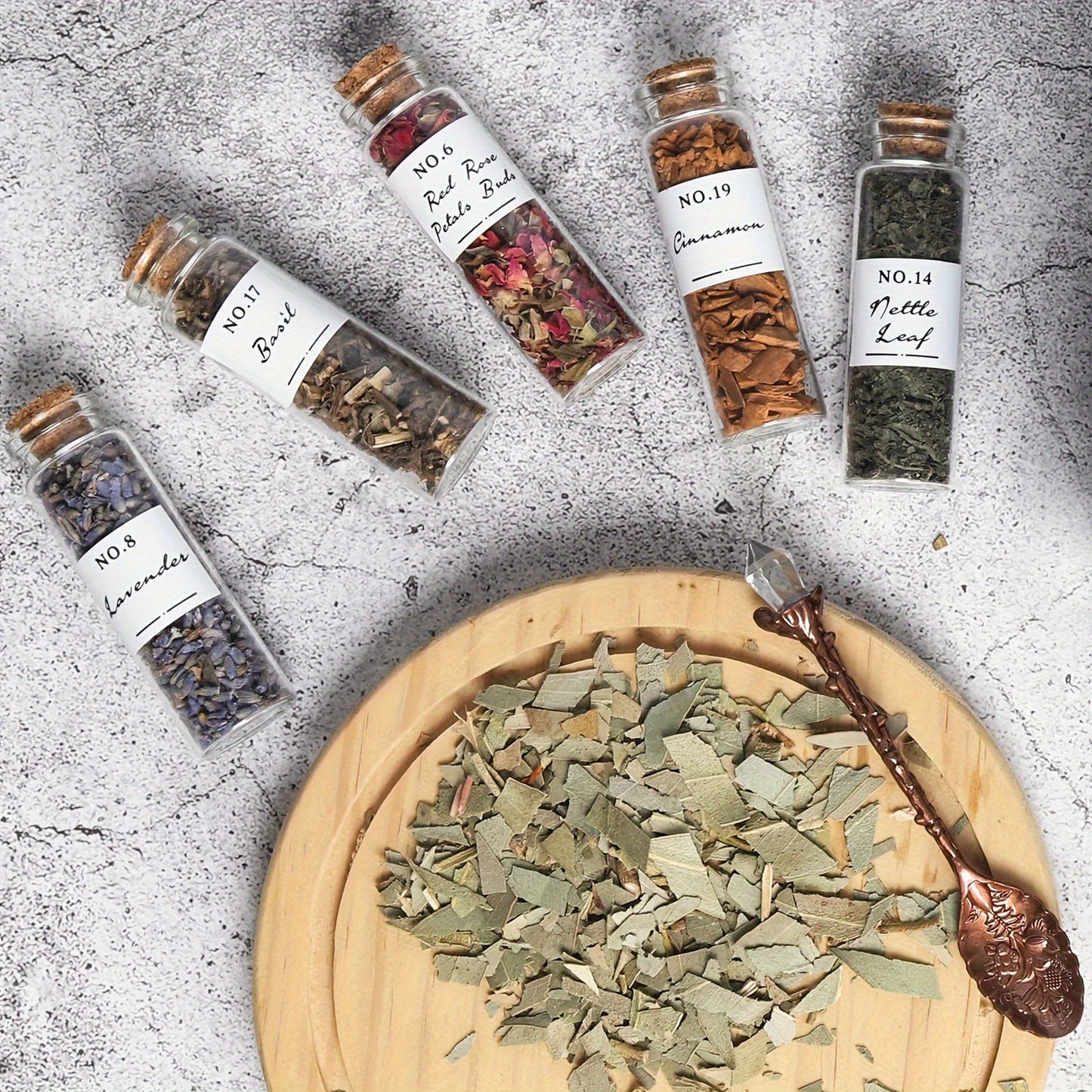 24 Pcs Witchcraft Supplies Herbs and Flowers Kit - Natural Dried Herbs Set 