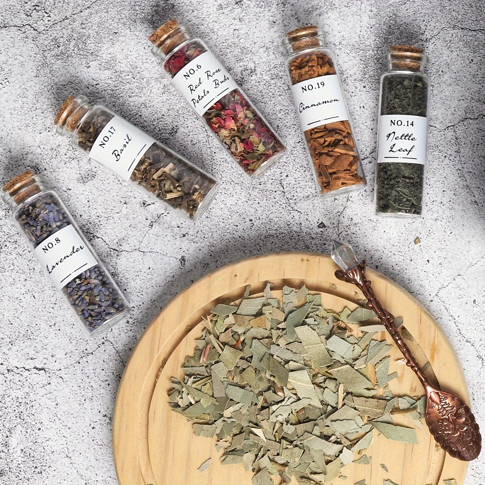 24 Pcs Witchcraft Supplies Herbs and Flowers Kit - Natural Dried Herbs Set 