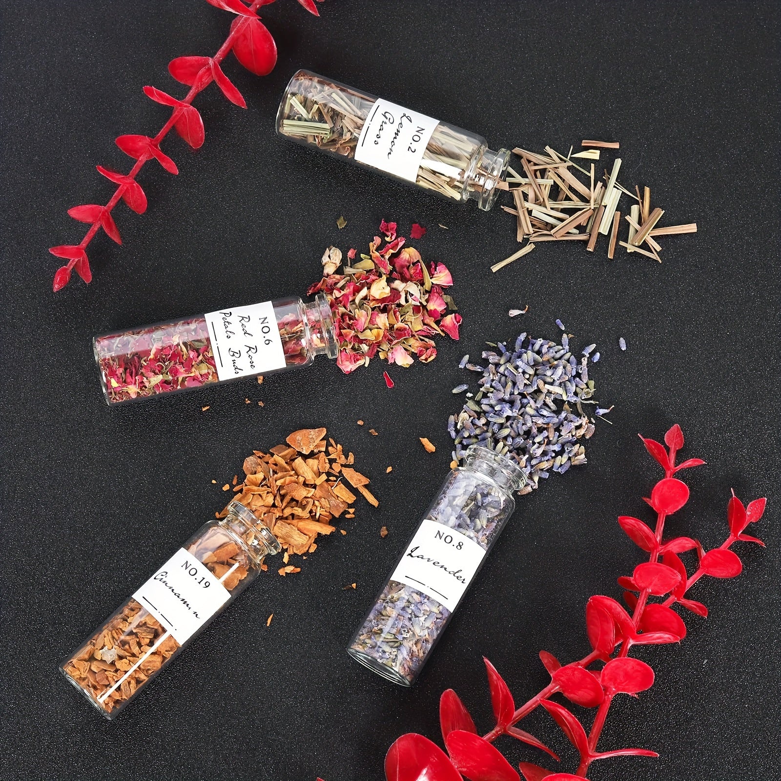 24 Pcs Witchcraft Supplies Herbs and Flowers Kit - Natural Dried Herbs Set 