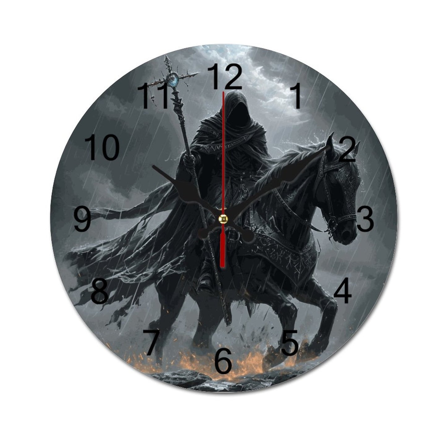 Cloaked Knight Concise Silent Wooden Wall Clock-9.84"x9.84"/ 25x25cm