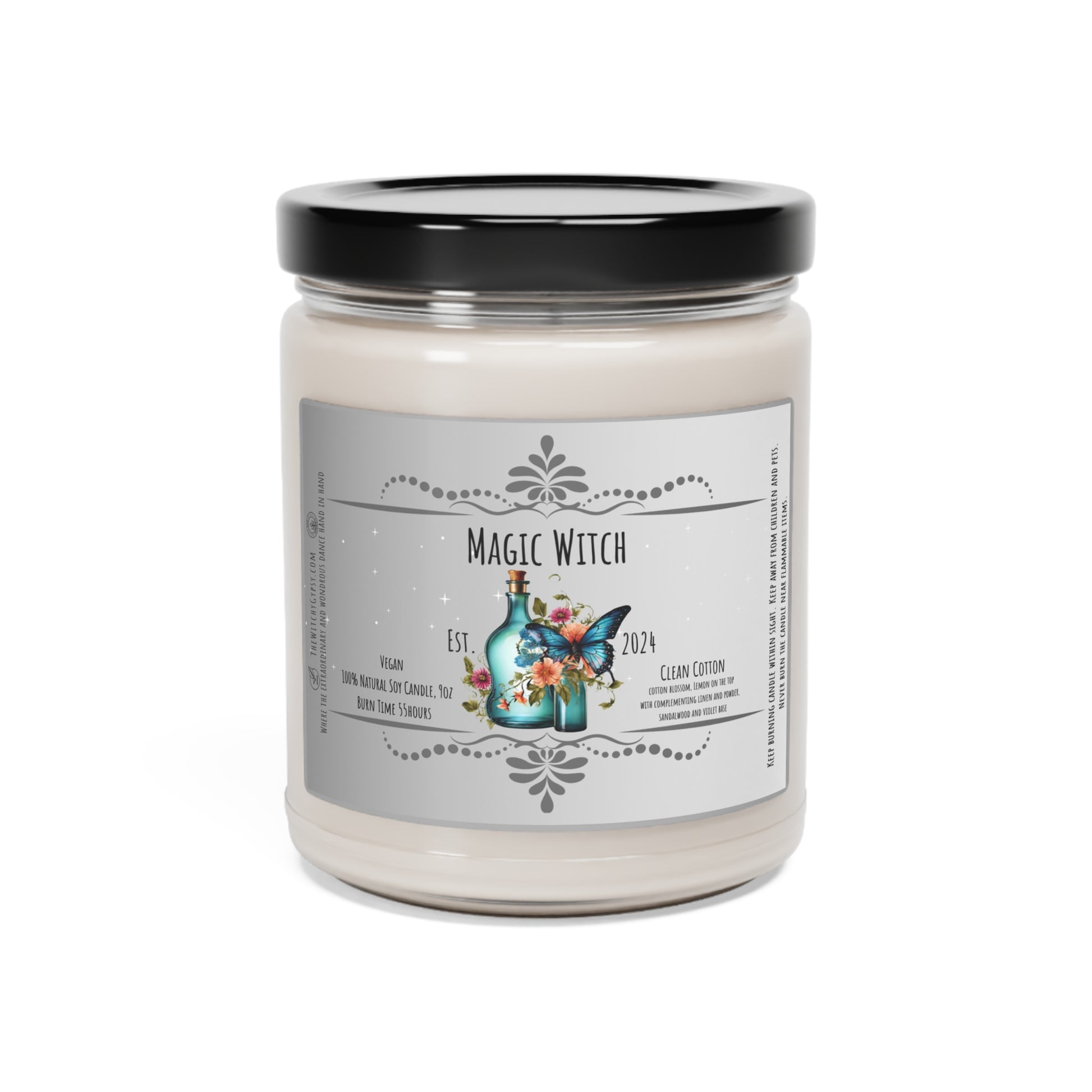 Magic Witch, Vegan Scented Soy Candle, 9oz 55 hour Burn Time - The Witchy Gypsy