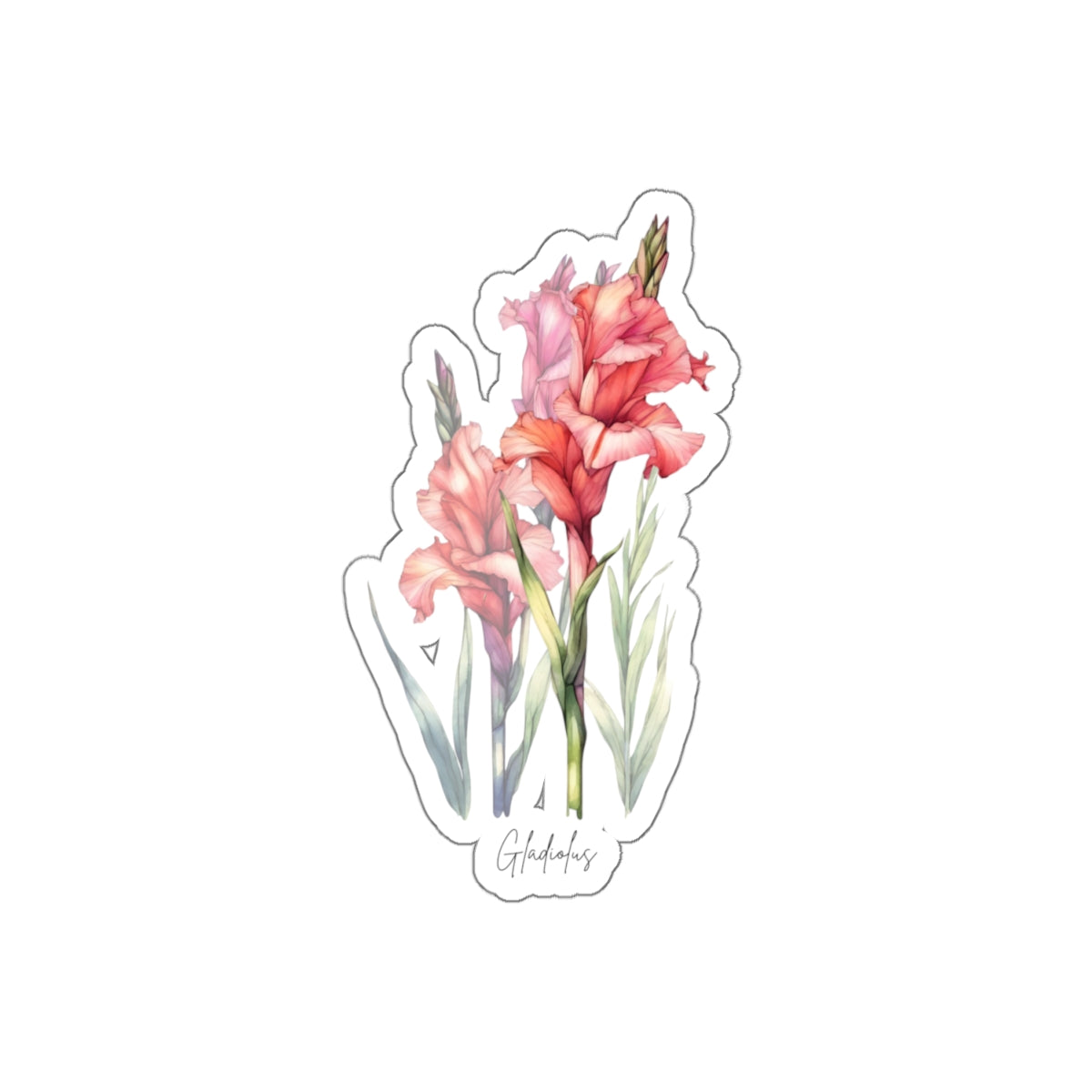 August Gladiolus Birth flower  Kiss-Cut Stickers