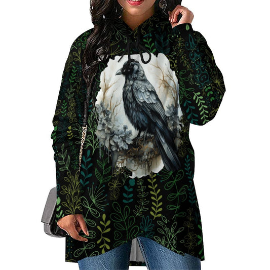 230gsm Poncho-style Long Sleeve Women Hoodie with Irregular Hem DS001 (All-Over Printing)