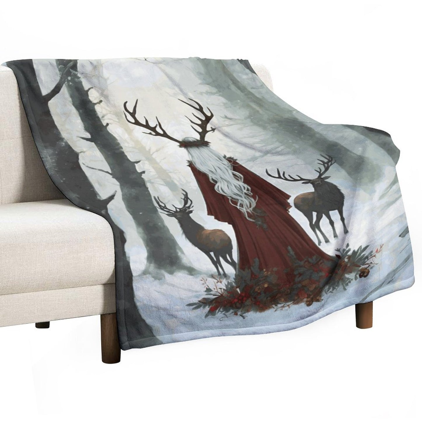 Winter Yule Forest 280gsm Flannel Blanket-60"x80" (Dual-sided Printing)