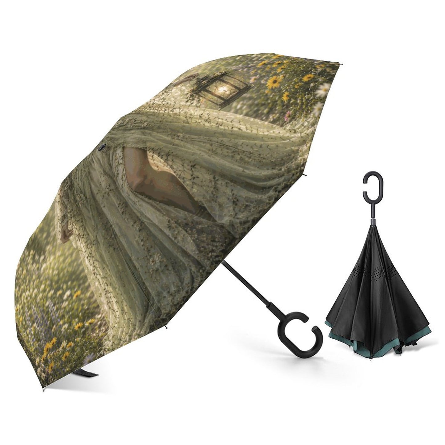 Elen of the Way Spring Car Reverse Umbrella