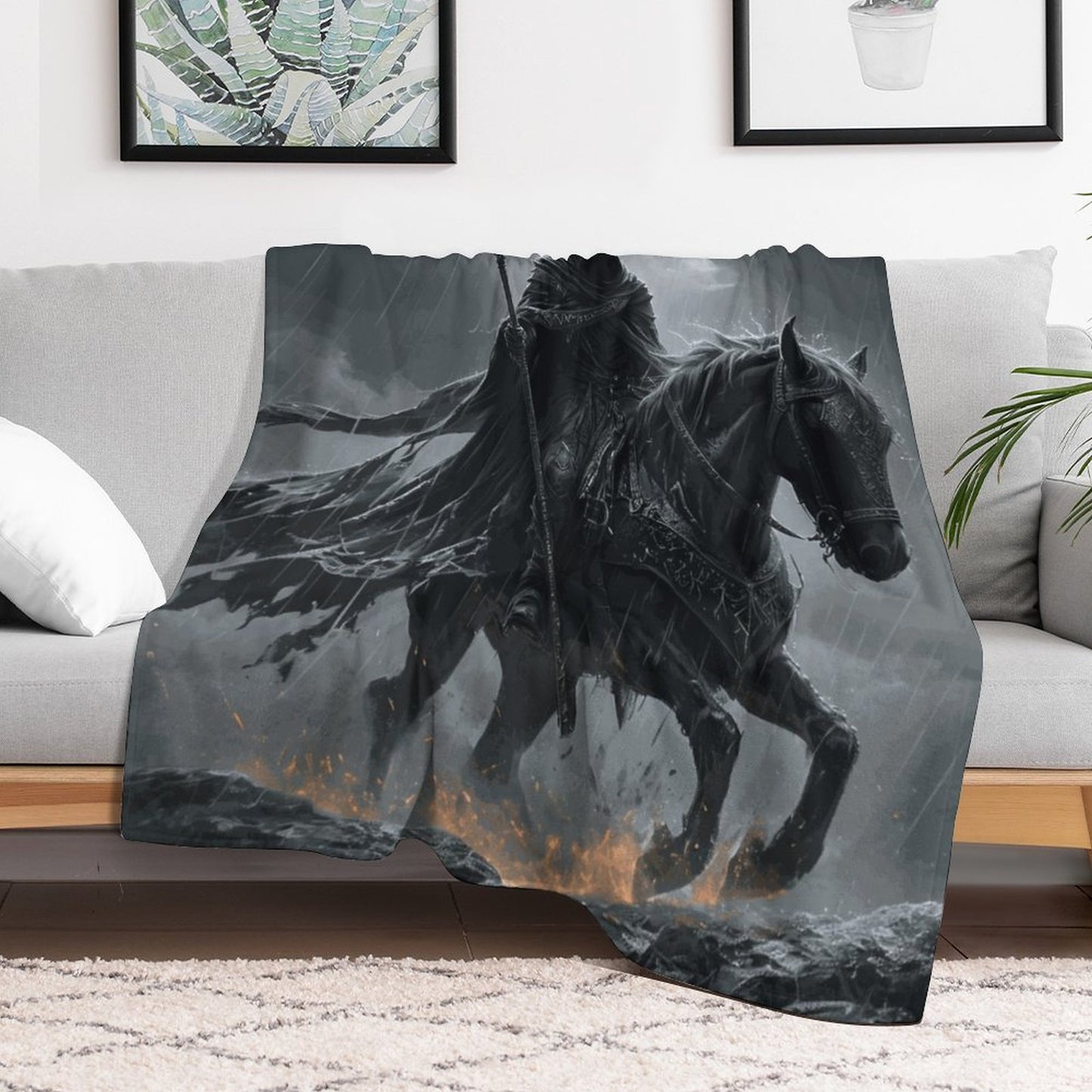 Elden Ring Cloaked Knight 250gsm Flannel Throw Blanket-60"x80"