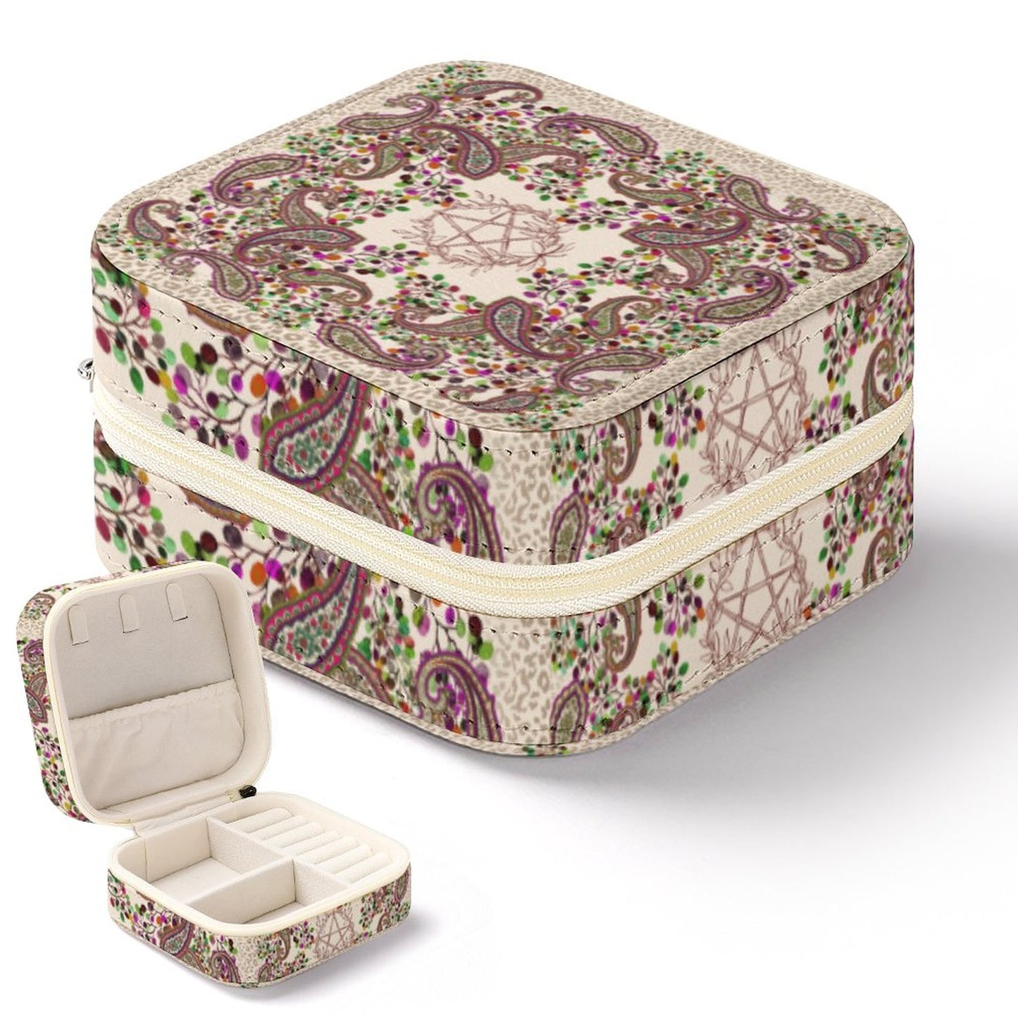 Winterberry Paisley Pentagram Box Organizer for Jewelry (All-Over Printing)