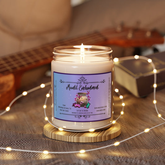 Moonlit Enchantment Candle, Vegan Scented Soy Candle, 9oz 55 hour - The Witchy Gypsy