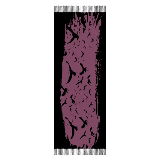 Damson Cashmere-like Tassel Scarf (All-Over Printing)